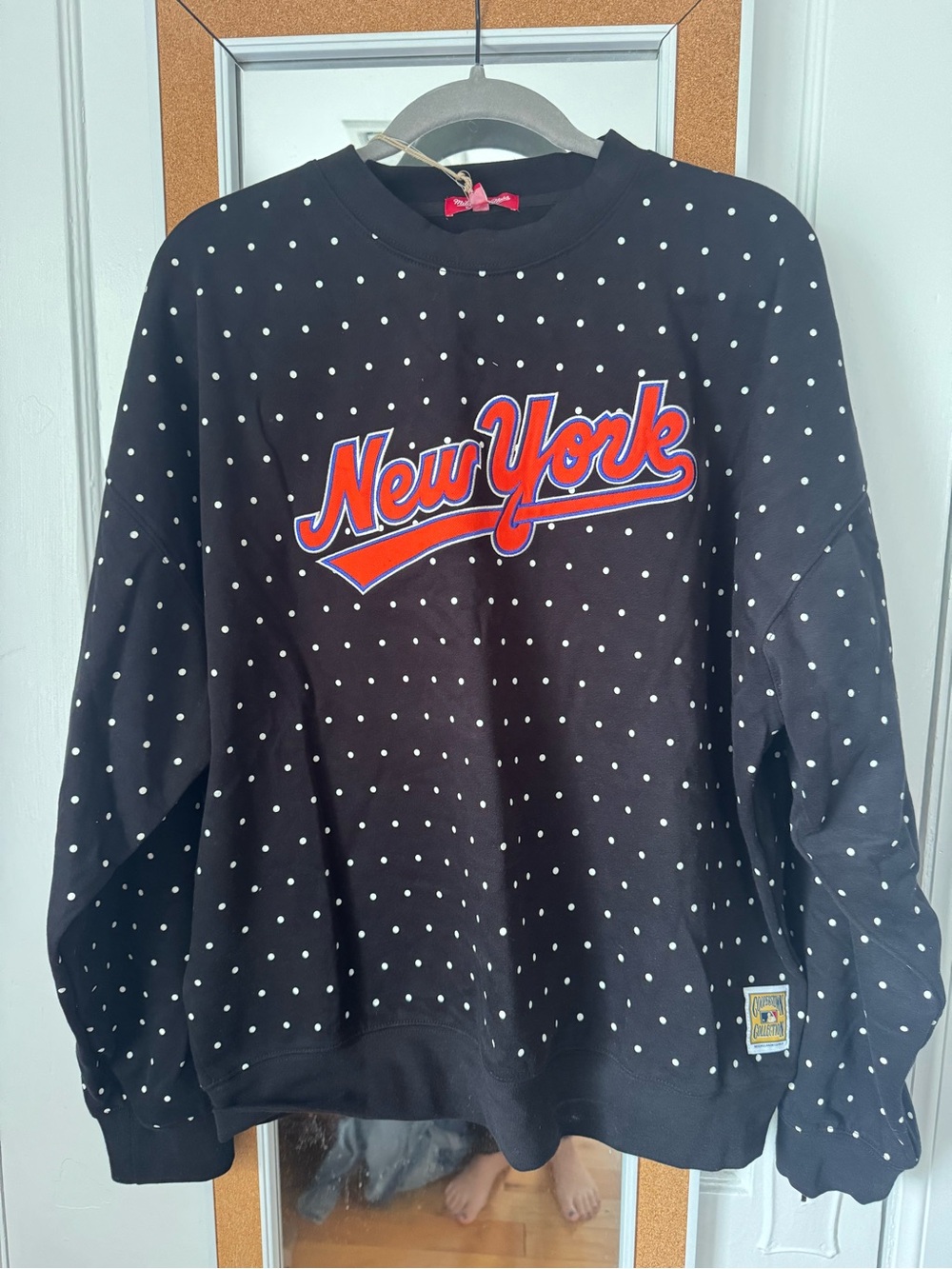 New York Mets Polka Dot Crewneck Sweater - Black